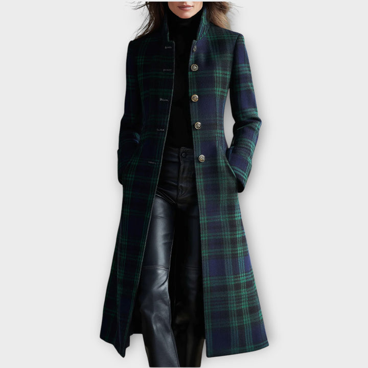 Elegant Plaid Longline Winter Coat