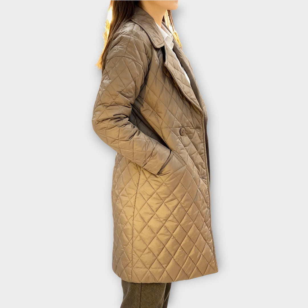 Classic Quilted Mid-Length Winter Coat