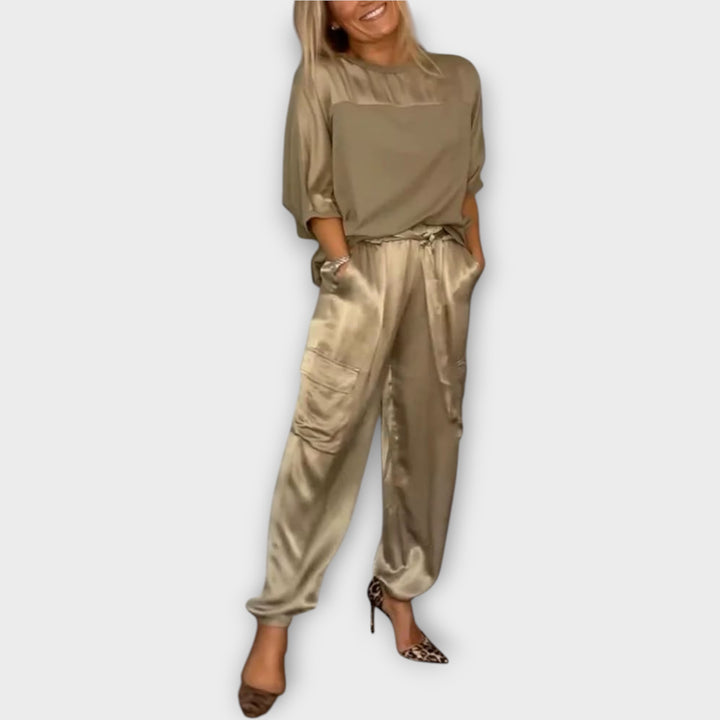 Relaxed Satin Cargo Lounge Set