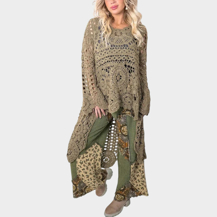 Bohemian Crochet Layered Outfit Set