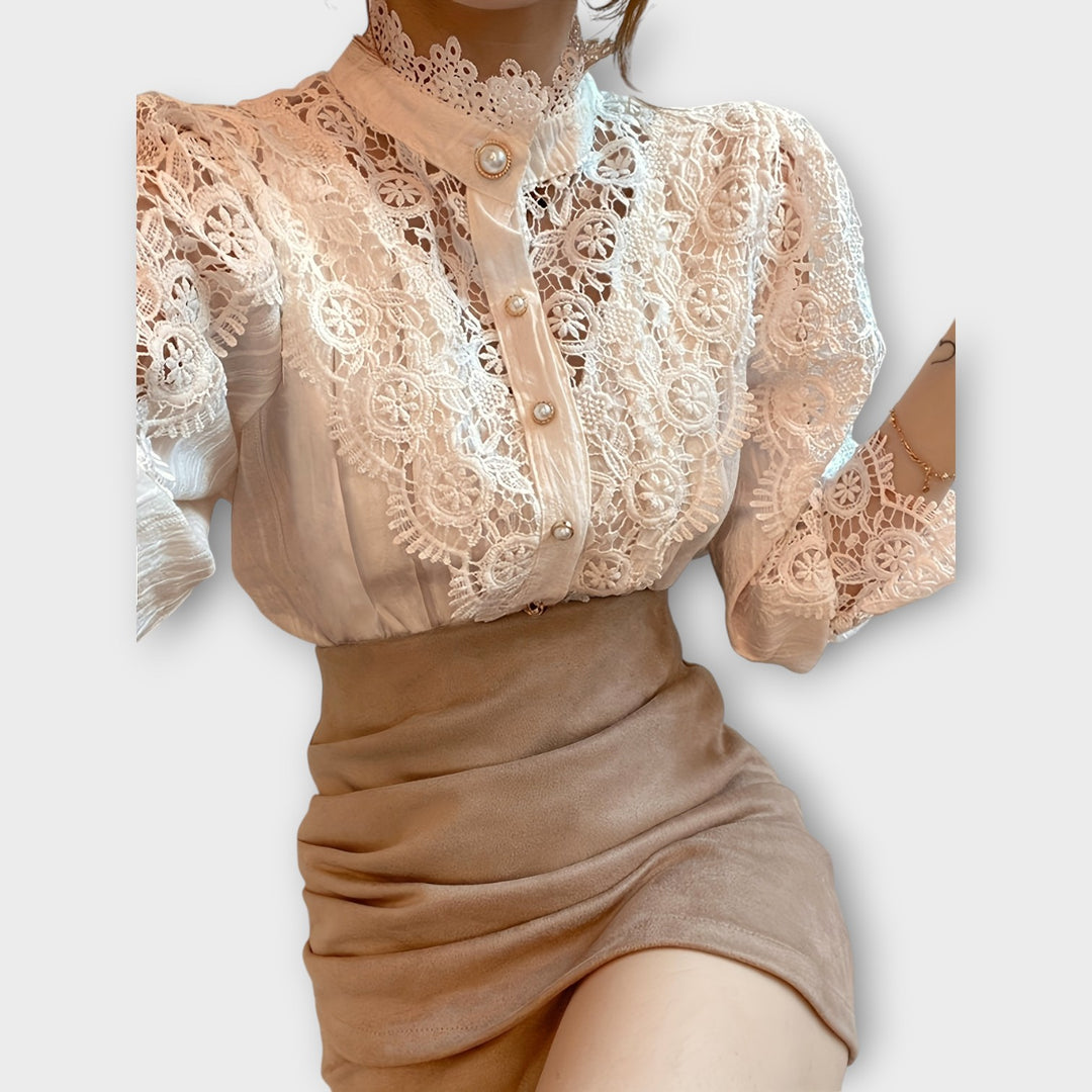 Elegant Lace Victorian Blouse
