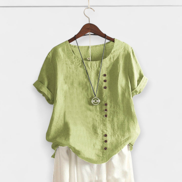 Short Sleeve Blouse with Buttons