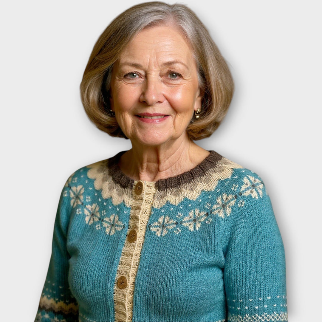 Knitted Cardigan with Buttons and Subtle Pattern