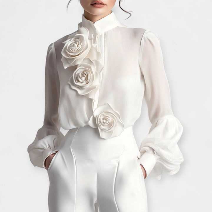 Blouse with 3D Roses