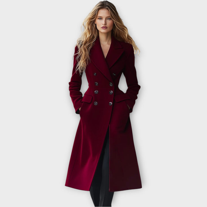 Elegant Double-Breasted Wool Trench Coat