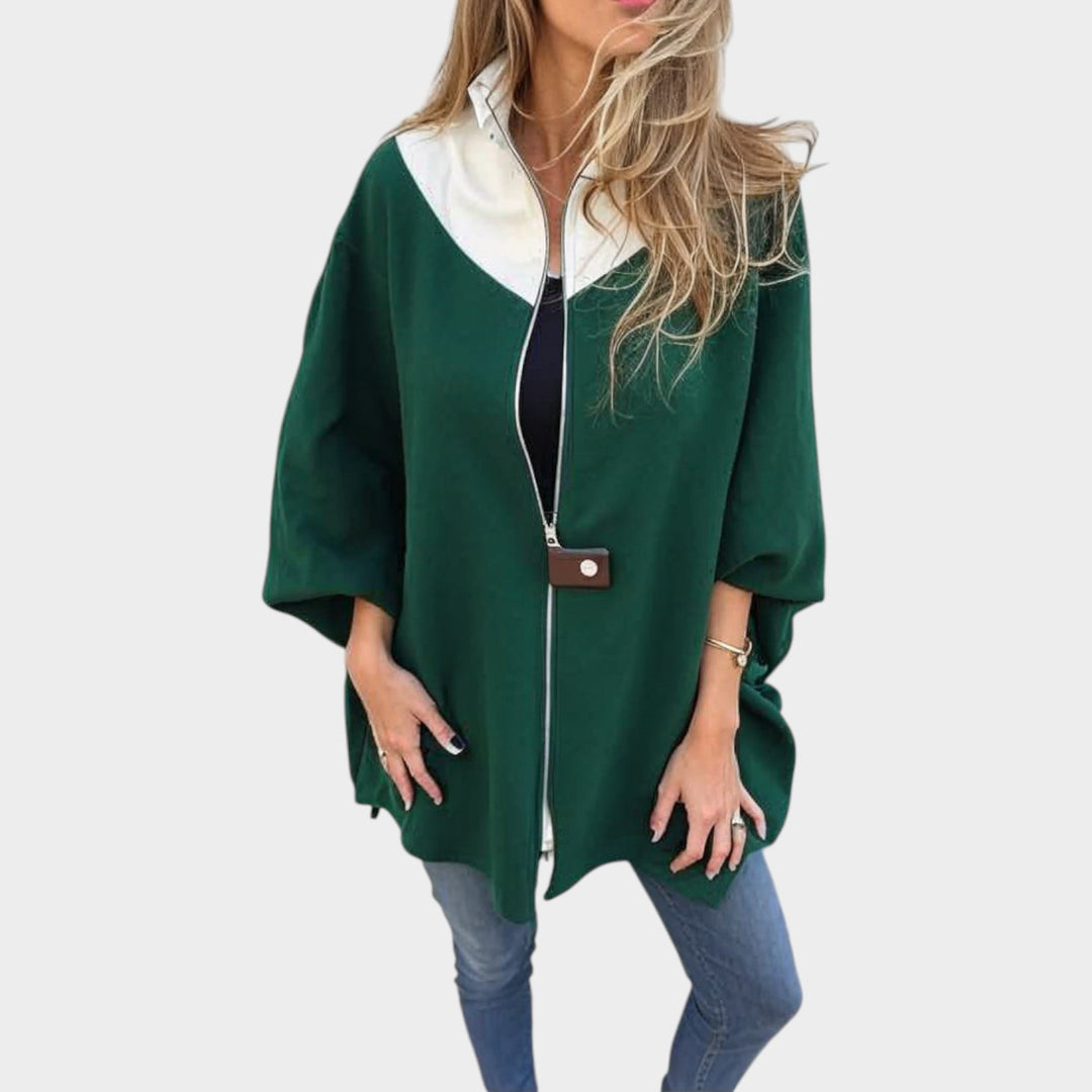 Minimal Chic Open-Front Cape Jacket