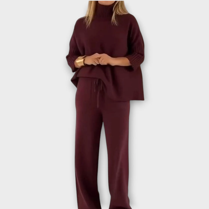 Cozy High-Neck Relaxed Knit Set