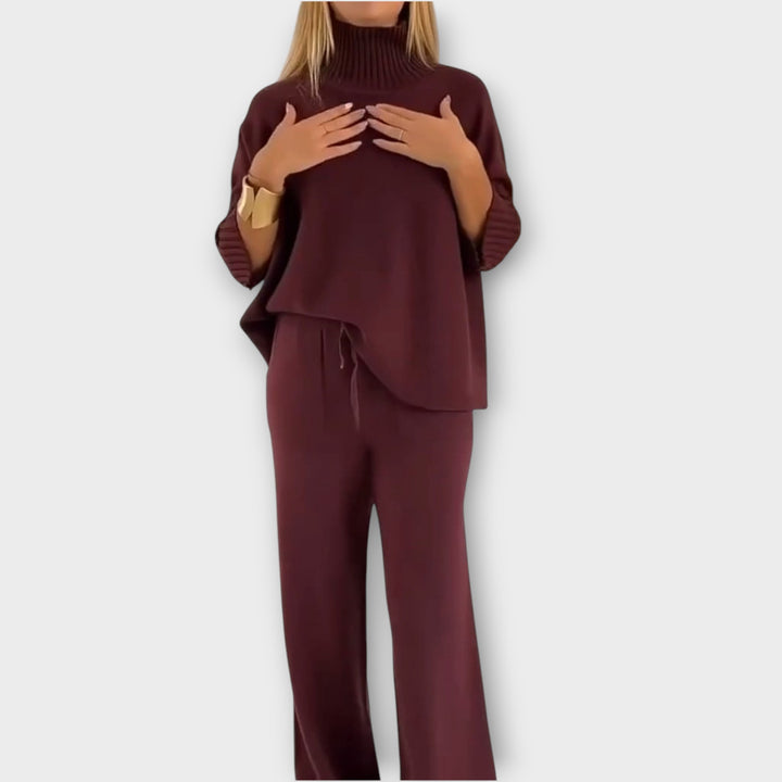 Cozy High-Neck Relaxed Knit Set