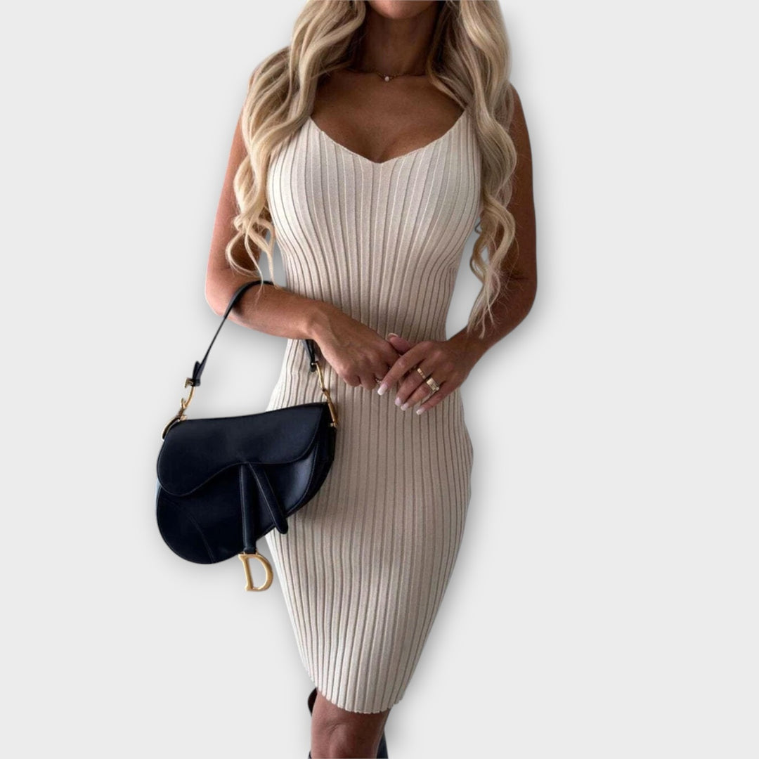 Elegant Ribbed Knit Two-Piece Set