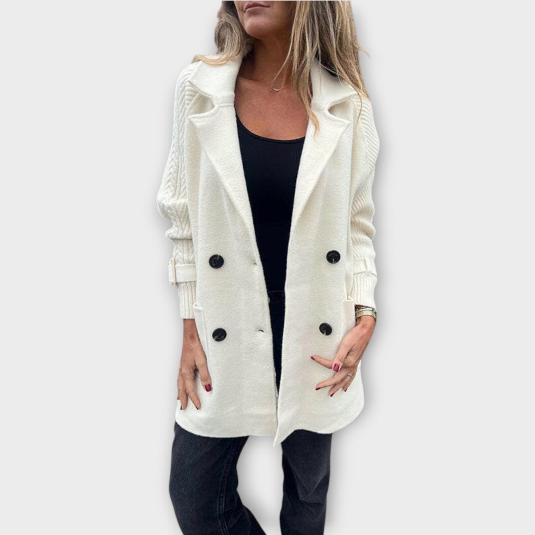 Cozy Chic Knit-Detail Winter Coat