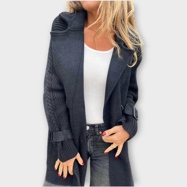 Cozy Chic Knit-Detail Winter Coat