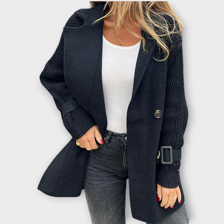 Cozy Chic Knit-Detail Winter Coat