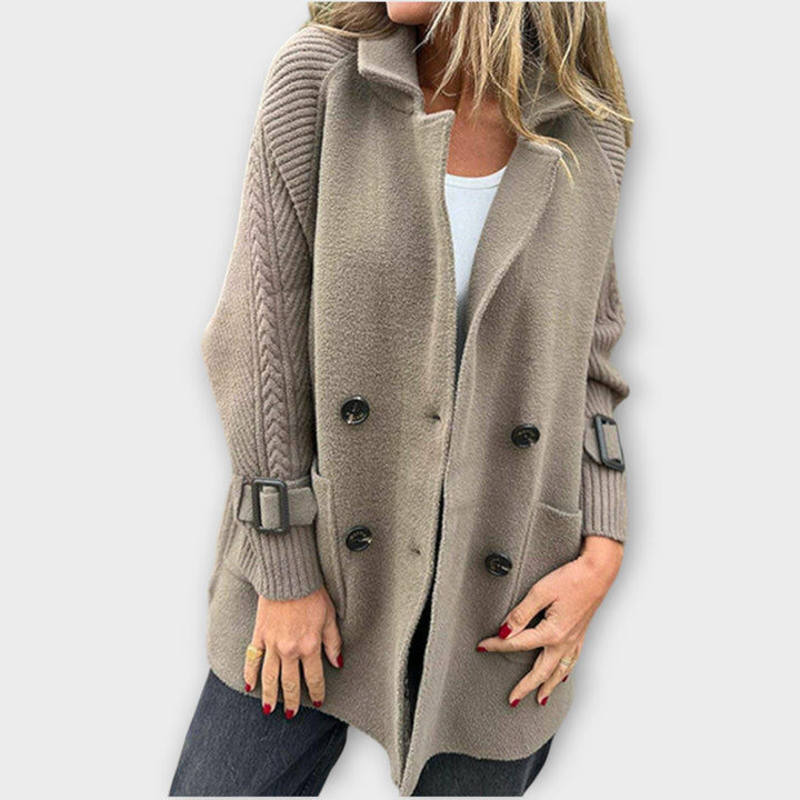 Cozy Chic Knit-Detail Winter Coat