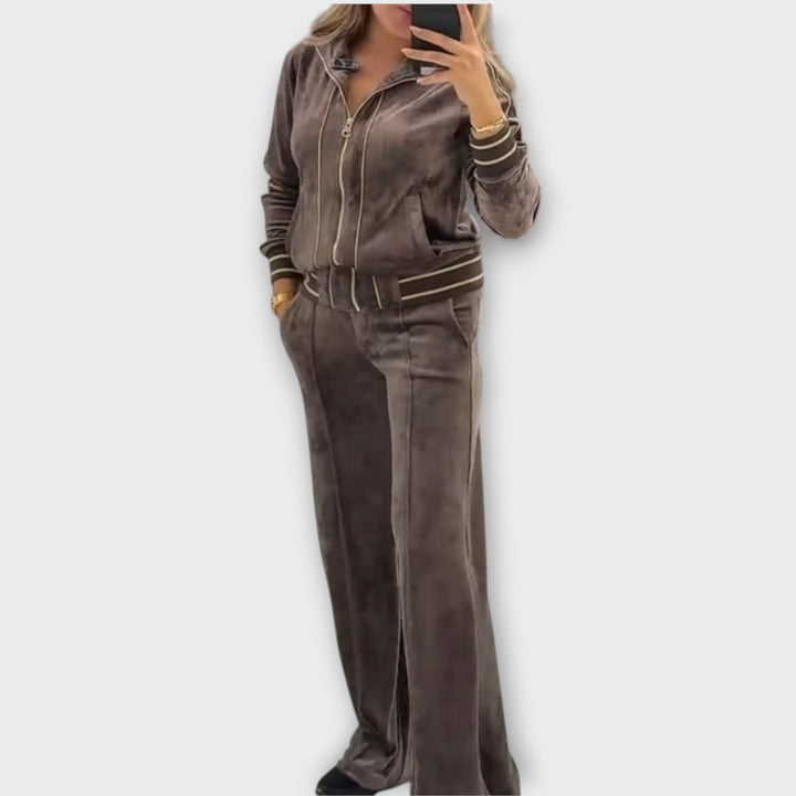 Velour Zip-Up Lounge Set