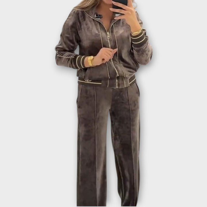 Velour Zip-Up Lounge Set