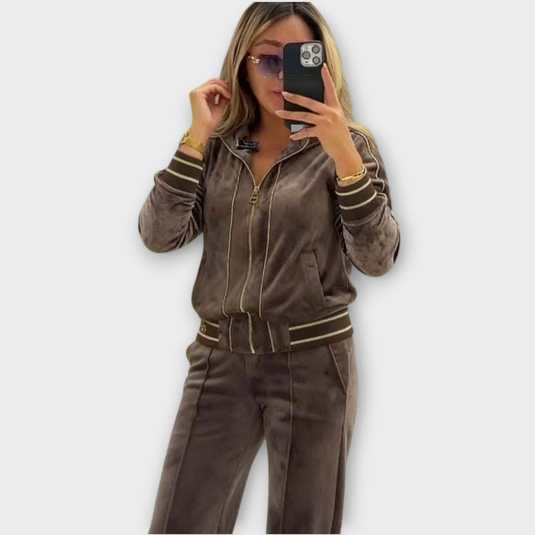 Velour Zip-Up Lounge Set