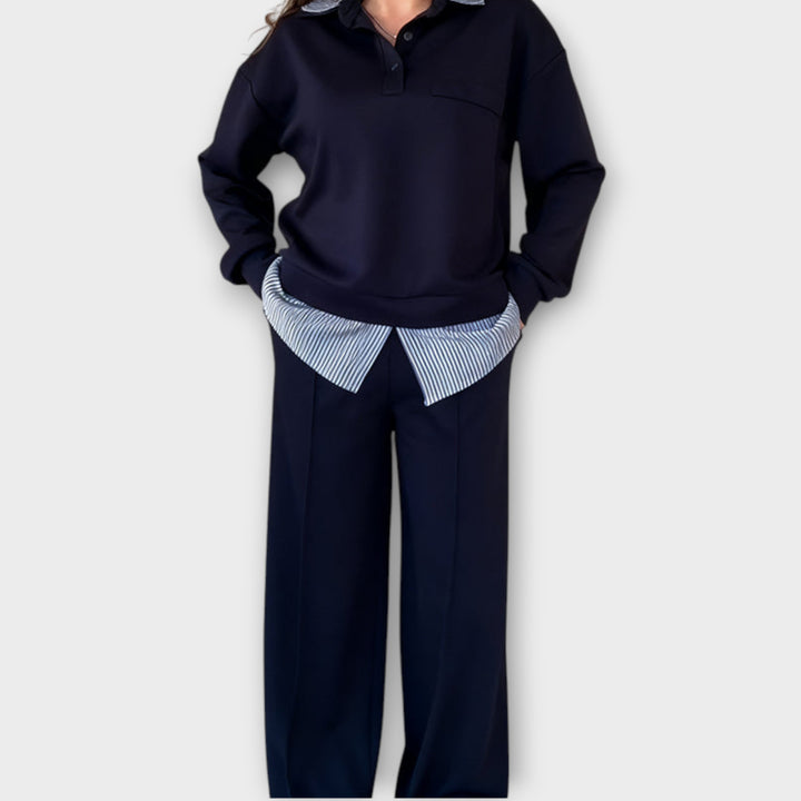 Layered Look Relaxed Fit Two-Piece Set