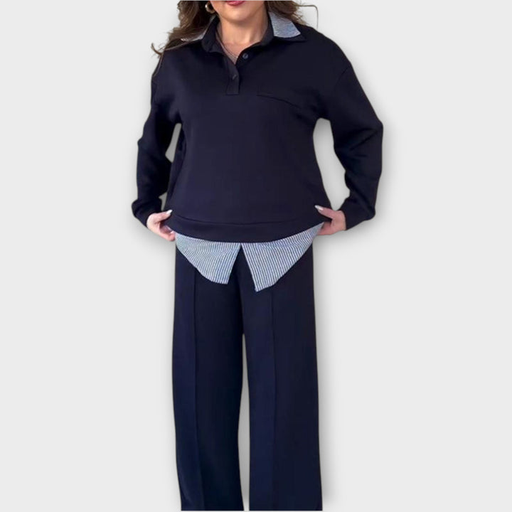 Layered Look Relaxed Fit Two-Piece Set