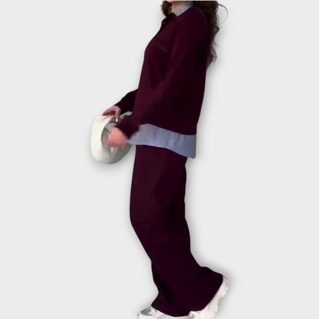 Layered Look Relaxed Fit Two-Piece Set