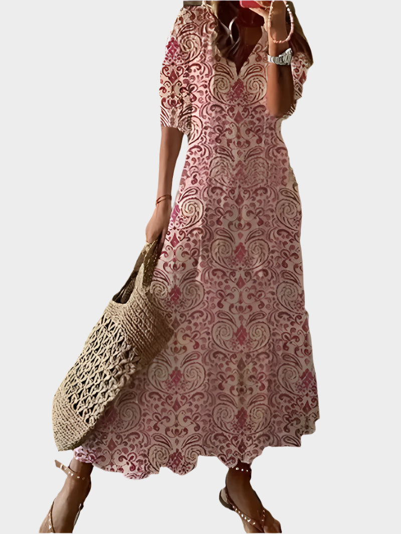 Vintage Dress with V-Neck